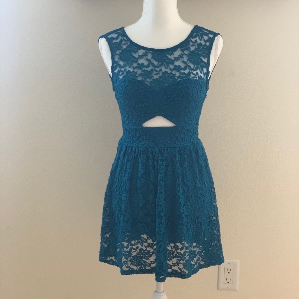 Sapphire Blue Fit and Flair cocktail dress